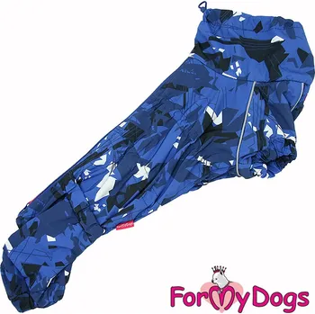 Obleček pro psa FOR MY DOGS pláštěnka BLUE GEO, modrá Velikost: TC2