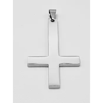 Šperk Ocelový přívěsek - Obrácený kříž sv. Petra velký