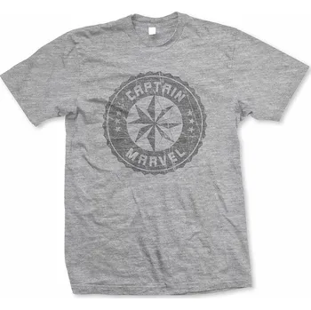 Pánská móda Marvel Comics tričko, Captain Marvel Grey Circle, pánské XL
