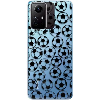 Pouzdro na mobilní telefon Odolné silikonové pouzdro iSaprio - Football pattern - black - Xiaomi Redmi Note 12S