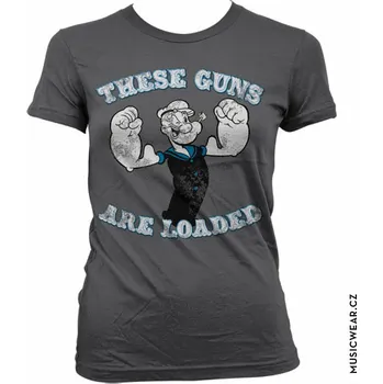 Dámské tričko Pepek námořník tričko, These Guns Are Loaded Girly, dámské XXL