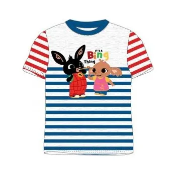 E plus M - Chlapecké tričko s krátkým rukávem Zajíček Bing a Sula - šedé 98