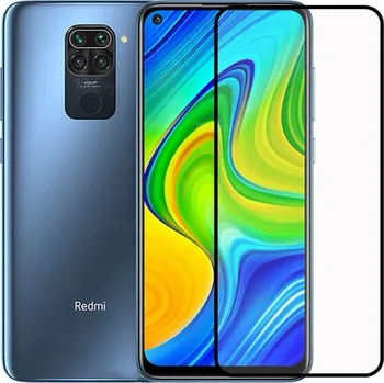 3x Picasee 3D tvrzené sklo s rámečkem pro Xiaomi Redmi Note 9 - černé - 2+1 zdarma