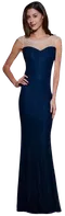 SOKY & SOKA Dámské večerní šaty s krajkou a perličkami námořnické modré