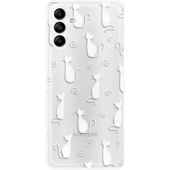 Pouzdro na mobilní telefon Odolné silikonové pouzdro iSaprio - Cat pattern 05 - white - Samsung Galaxy A04s