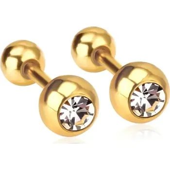 Náušnice Luxusní náušnice se zirkony | 5 mm - 5mm zlato bílá