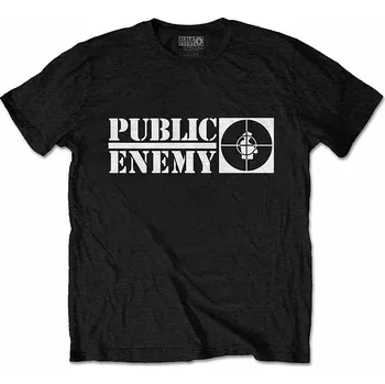 Pánská móda Public Enemy tričko, Crosshairs Logo Black, pánské L