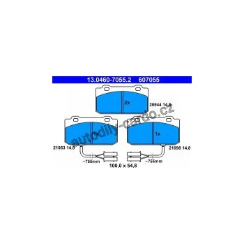 Brzdová destička Sada brzdových destiček ATE 13.0460-7055 (AT 607055) - ALFA ROMEO