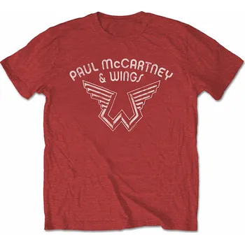 Pánská móda The Beatles tričko, Paul McCartney Wings Logo Red, pánské XXL