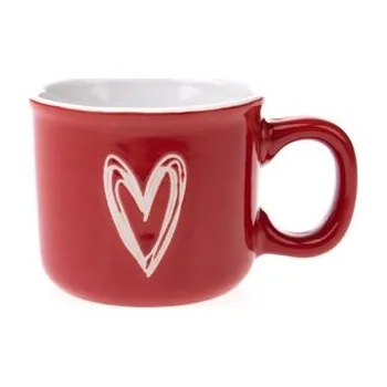 Stolování Keramický hrnek se srdcem, červený, 90ml, 12/96