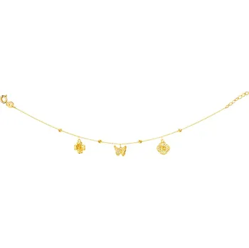 Náramek Zlatý náramek, anker - květy, motýl - AP530-4672