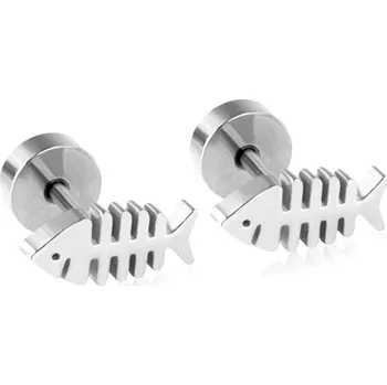 Náušnice Dětské náušnice z chirurgické oceli ve stříbrné barvě - EA610901S