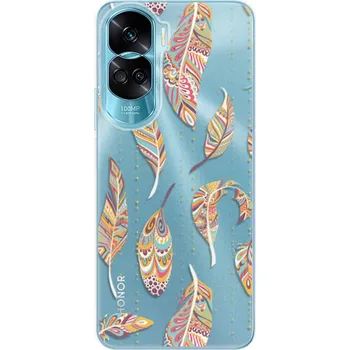 Pouzdro na mobilní telefon Odolné silikonové pouzdro iSaprio - Feather pattern 02 - Honor 90 Lite 5G
