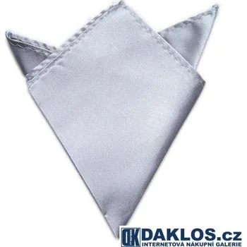 Látkový kapesník Společenský kapesníček / kapesník do saka - světle šedý / stříbrný