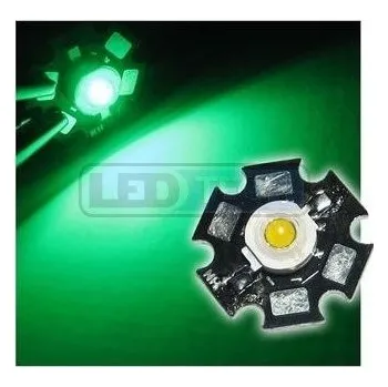 Polovodič LED dioda 3W výkonová ZELENÁ 525nm