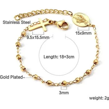 Náramek Náramek z chirurgické oceli ve stylu růžence - 554G