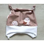 AMÁLKA Elastická čepice teplákovina, sovičky Velikost: 56-62