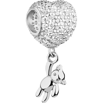 Přívěsek Stříbrný přívěsek Beads se zirkony - srdce, medvídek - AP527-4890