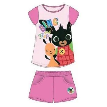 Setino - Dívčí bavlněný letní set zajíček Bing a Flop - růžový 116