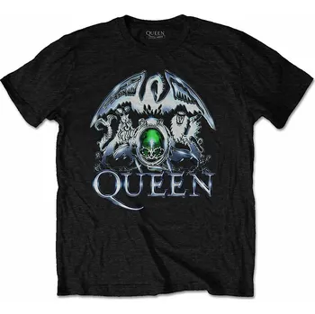 Pánská móda Queen tričko, Metal Crest Black, pánské S