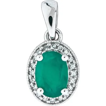 Přívěsek Zlatý přívěsek se smaragdem a diamanty P2015EMW