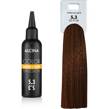 Barva na vlasy Alcina - Tónovací emulze - Color Gloss + Care Emulsion 5.3 Světle hnědá zlatá 100 ml