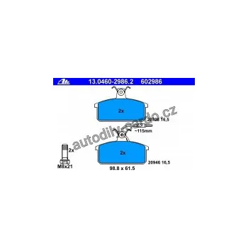 Brzdová destička Sada brzdových destiček ATE 13.0460-2986 (AT 602986) - LANCIA