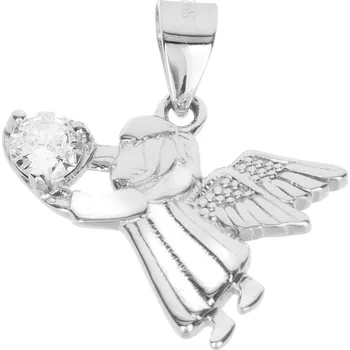 Přívěsek Argento 85871 Stříbrný přívěsek - anděl, čirý kulatý zirkon