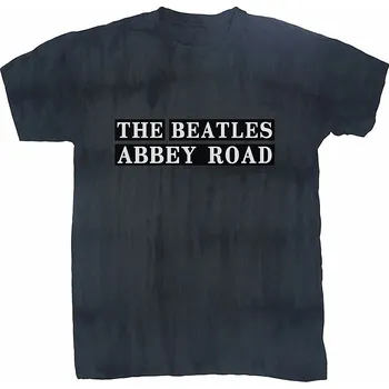 Pánská móda The Beatles tričko, Abbey Road Sign Dip-Dye Black, pánské XXL