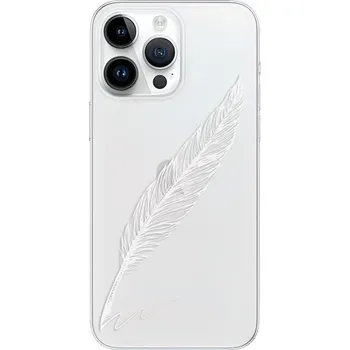 Pouzdro na mobilní telefon Odolné silikonové pouzdro iSaprio - Writing By Feather - white - iPhone 15 Pro Max