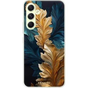 Pouzdro na mobilní telefon Odolné silikonové pouzdro iSaprio - GoldBlue Leaves 02 - Samsung Galaxy A54 5G