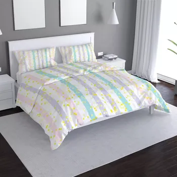 Povlečení Saténové povlečení Pruhy a tečky štětcem - Sablio - 140x200 / 90x70