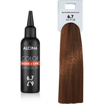 Barva na vlasy Alcina - Tónovací emulze - Color Gloss + Care Emulsion 6.7 Tmavá blond - hnědá 100 ml