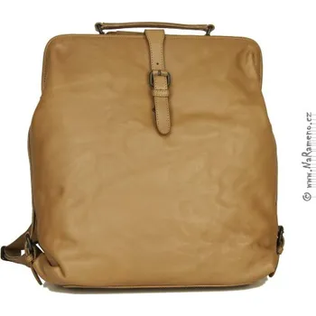 Městský batoh Batoh i kabelka Aunts and Uncles s rámem tři v jednom Mrs. Sprinkle Tart z kůže karamelové barvy
