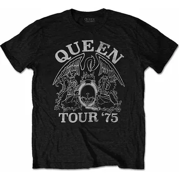 Pánská móda Queen tričko, Tour '75 Eco-Tee Black, pánské XL