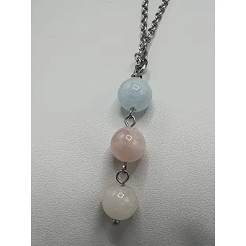 Náhrdelník Náhrdelník Morganit - tři kuličky 3 x 8 mm
