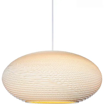 Graypants Designové oválné svěšené svítidlo Disc z recyklovaného kartonu Rozměr: ø 500 mm x 230 mm, Dekor: Blonde GP-2145