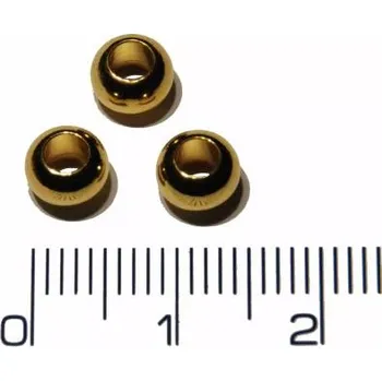 Materiál na výrobu šperku Korálek kovový hladký 6x4mm, otvor 3mm (zlacené)