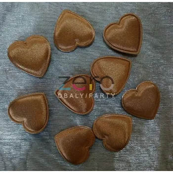 Party dekorace Konfety látkové 'srdce' 23 mm (100 ks) - hnědá