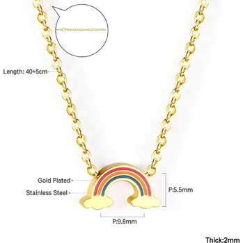 Náhrdelník Roztomilý dívčí náhrdelník z nerezové oceli - NE25300MG