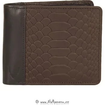 Peněženka Hnědá pánská peněženka HIDESIGN standardní velikosti s hadím vzorem 261-107F