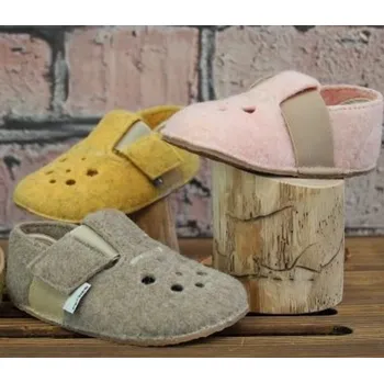 Dívčí bačkory Pegres filcové přezůvky barefoot BF04 RŮŽOVÉ - 28