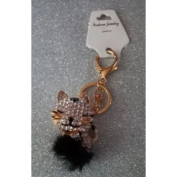 Přívěšek na klíče, kočka s černým peřím