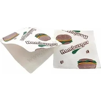 Sáček na potraviny Papírový sáček na hamburger malý s folií 12,5 x 13,5cm (200 ks)