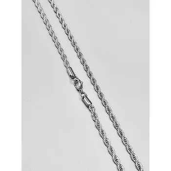 Řetízek Ocelový řetízek č. 21 kroucený lesklý (0,4 x 45 cm)