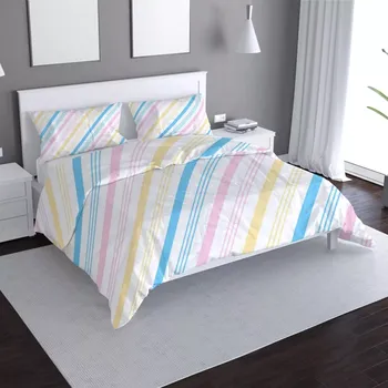 Povlečení Saténové povlečení Tříbarevné pruhy - Sablio - 140x200 / 90x70