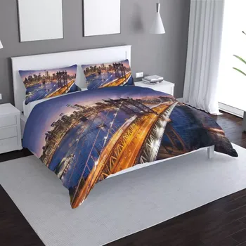 Povlečení Saténové povlečení Rozsvícený most - Sablio - 140x220 / 90x70