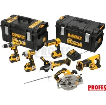 DEWALT DCK623P3 AKU kombinovaná sada 18V XR 3x 5,0Ah Li-Ion ZDARMA 10ks řezných kotoučů DeWALT 125mm