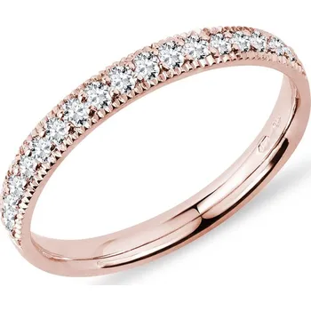Prsten Snubní prsten z růžového zlata s diamanty KLENOTA