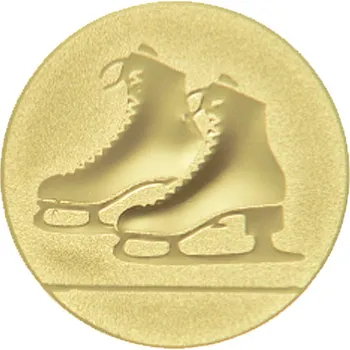 Emblém lední brusle, pr. 50 mm, zlato